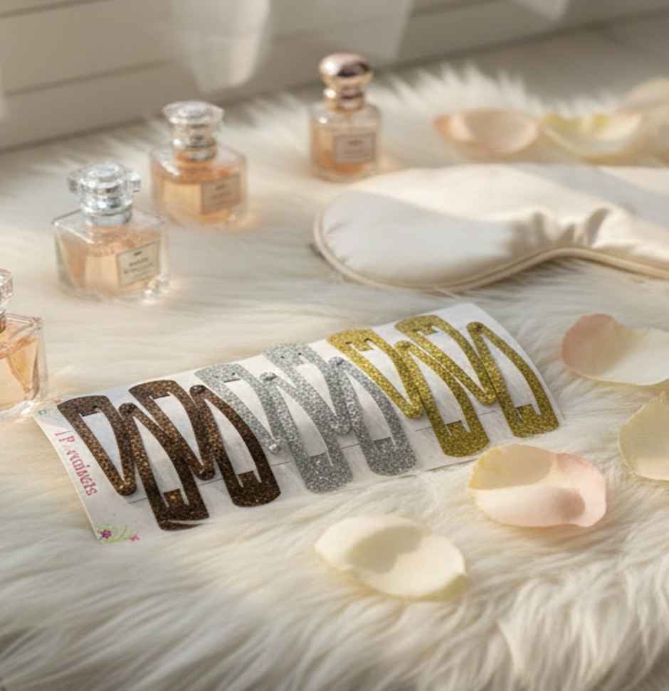 The Opal Factory Glitter Tic Tac Pinsfor Girls and Women | Gold, Silver and Black