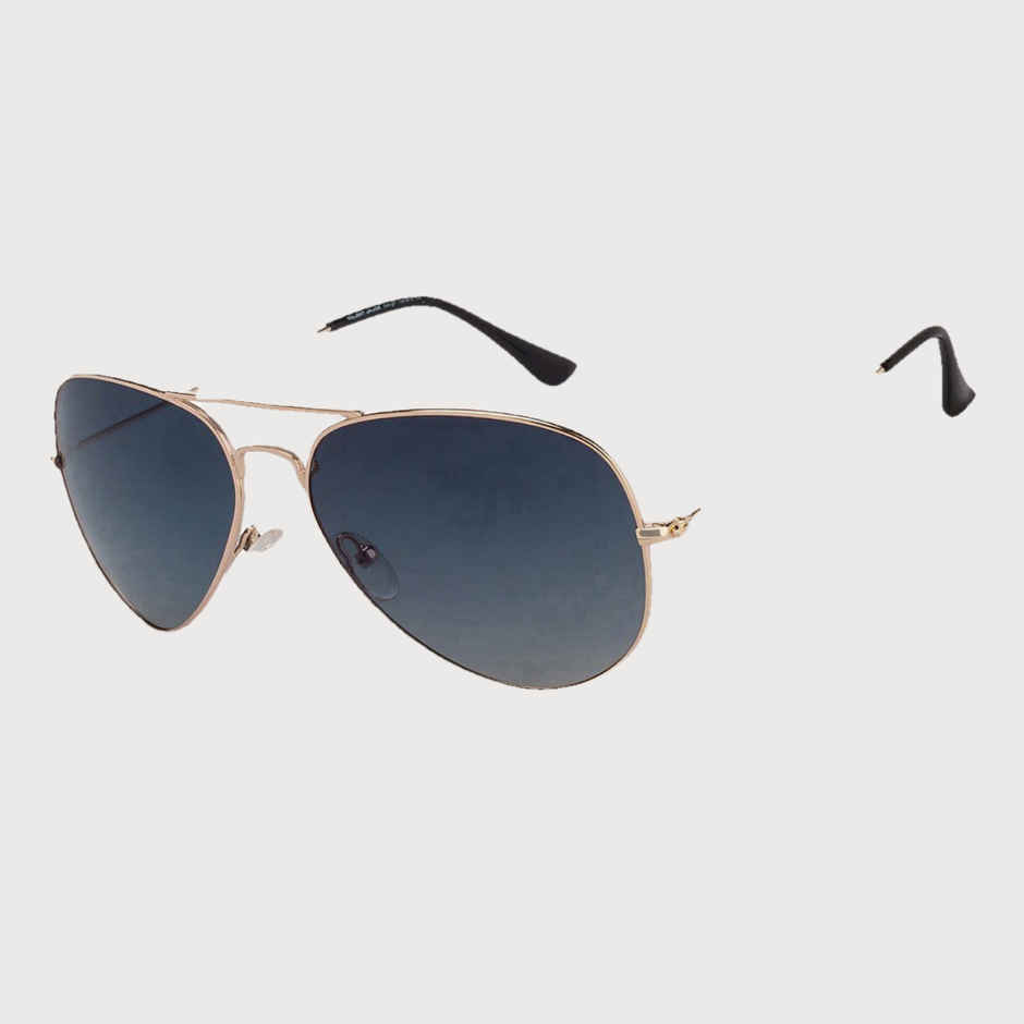 Vincent Chase By Lenskart Unisex Solid Metal Aviator Sunglasses | Blue and Gold - M