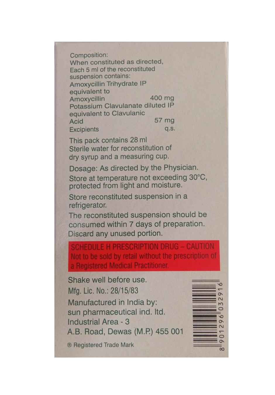 Moxclav DS 457mg Powder for Oral Suspension