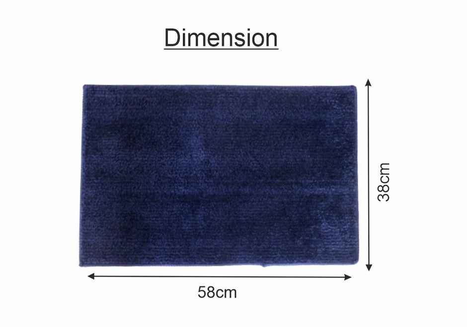 Blue Anti Slip Water Absorbent Bath Mat (58cm x 38cm)