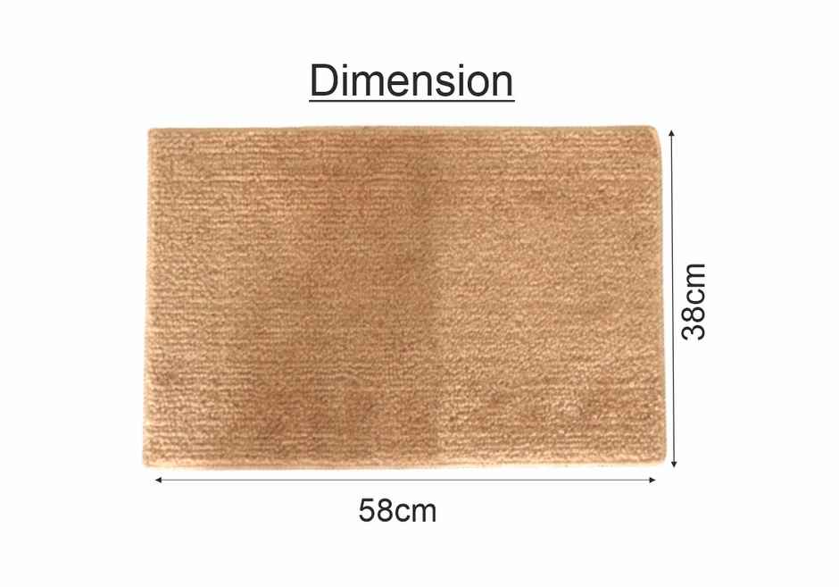 Beige Anti Slip Water Absorbent Bath Mat (58cm x 38cm)