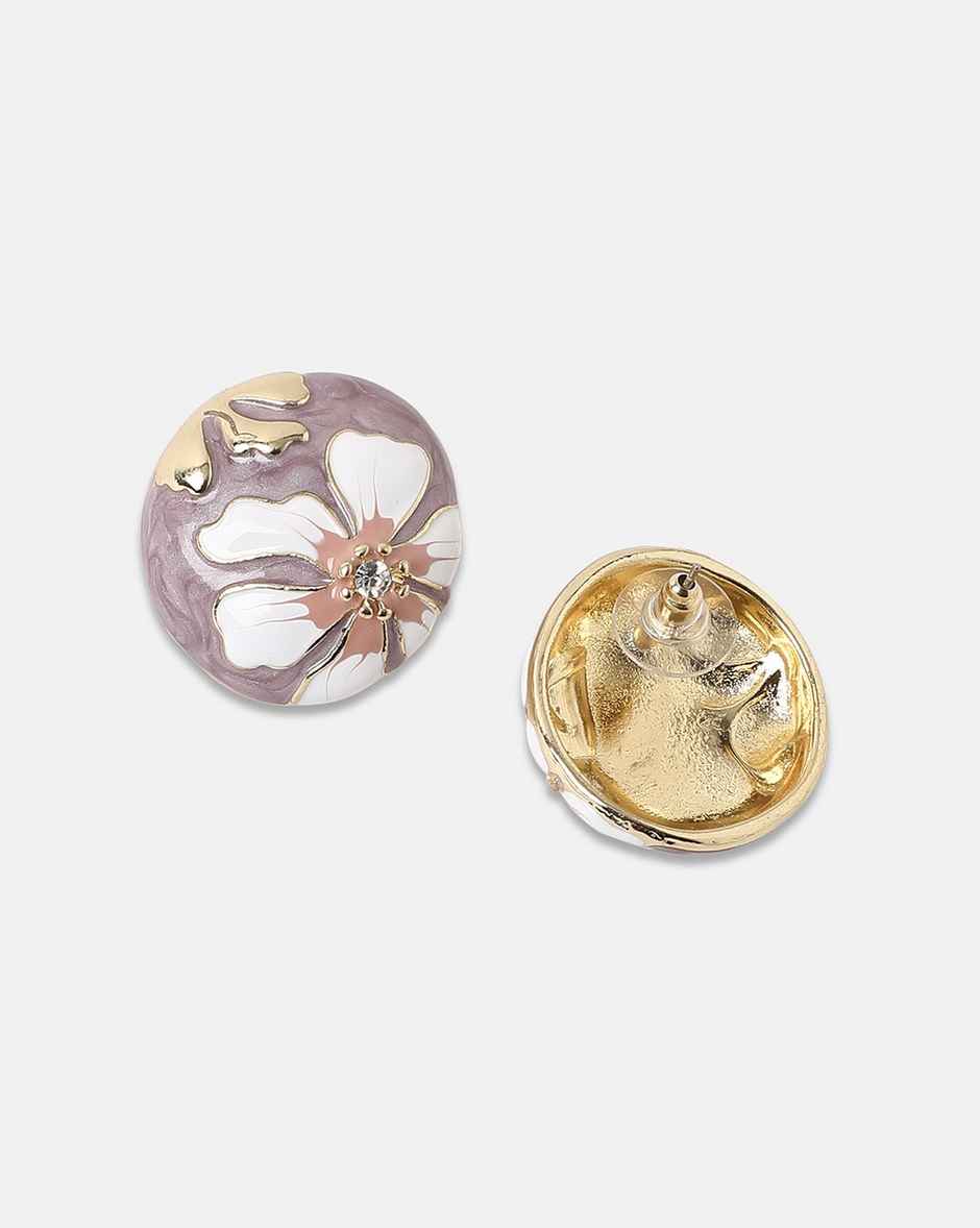 Sohi The Hana Stud Earrings - Lavender For Women's