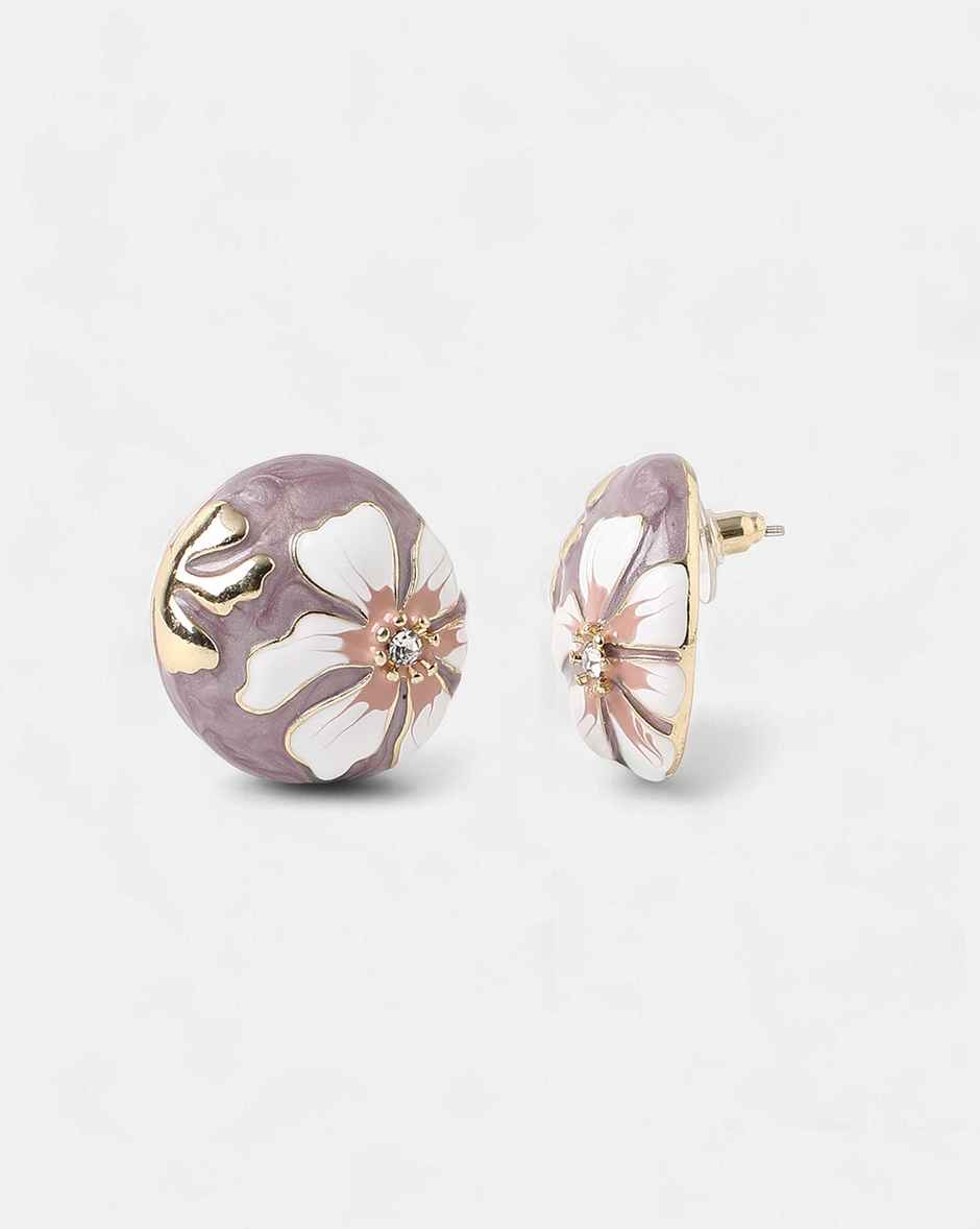Sohi The Hana Stud Earrings - Lavender For Women's