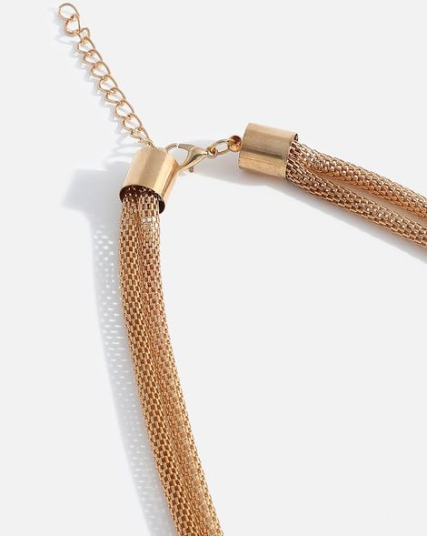 Sohi Gold Plated Pearls Layered Necklace For Women's