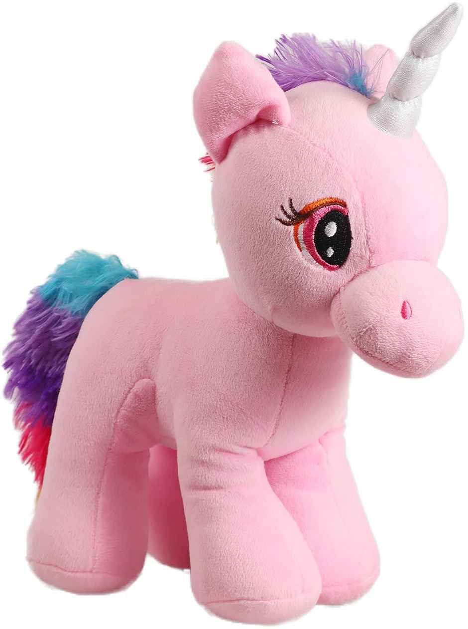 Mirada 29Cm Standing Unicorn With Glitter Horn - Pink