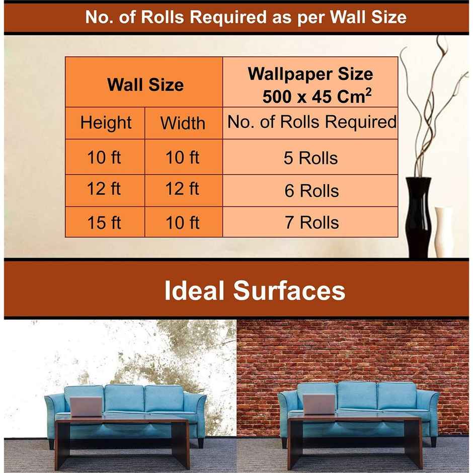 Wollzo Colorful Luxurious Self Adhesive Wallpaper | 45 x 500 Cm