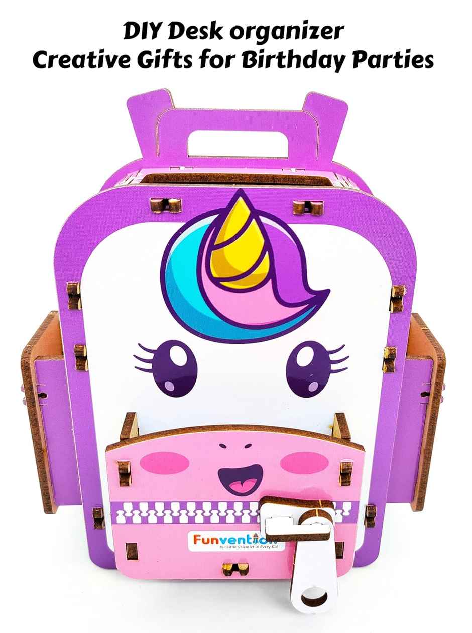 Funvention Unicorn School Bag Pen Stand | DIY Pen Stand Art & Craft Kit