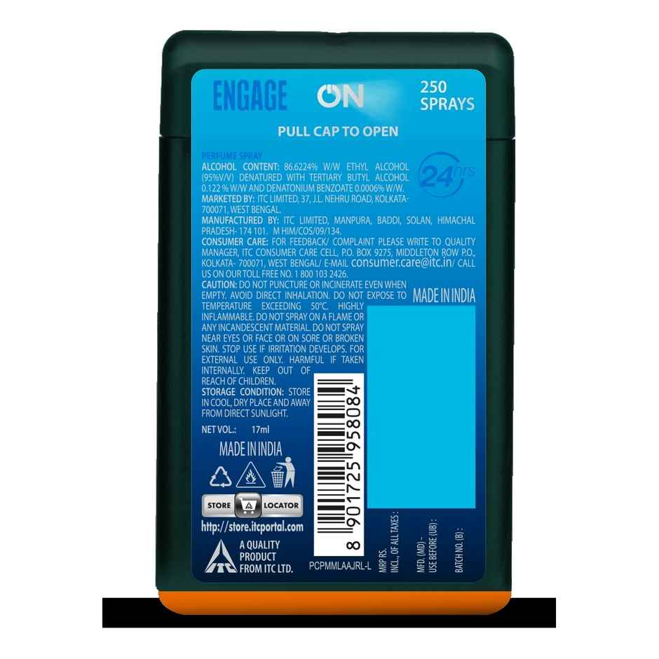 Engage ON Cool Marine Pocket Perfume For Men, Citrus & Fresh Fragrance