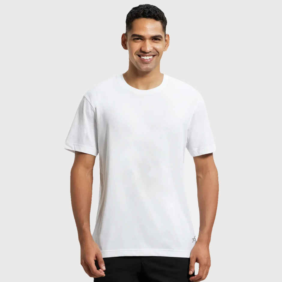 Jockey Men Cotton Rich Round Neck Half Sleeve T-shirt | White - M