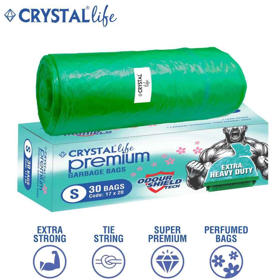 Crystal Life Premium Garbage Bag Small Green
