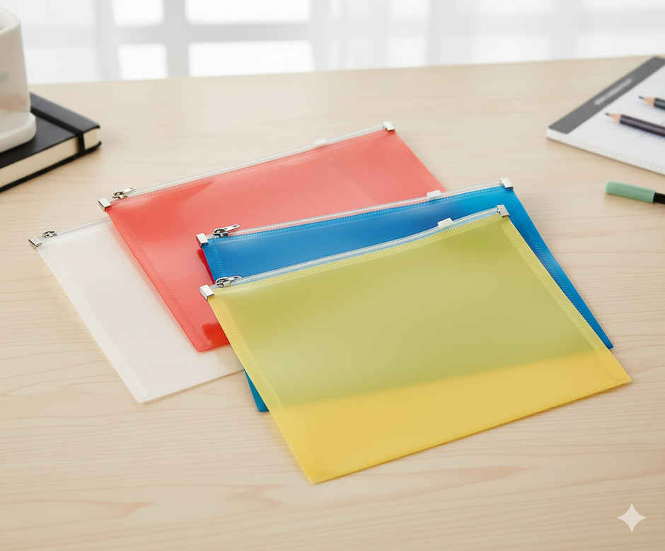 Saya PP Zipper Bag Gazette A5 (Assorted) - Stationery & Makeup Storage Pouch