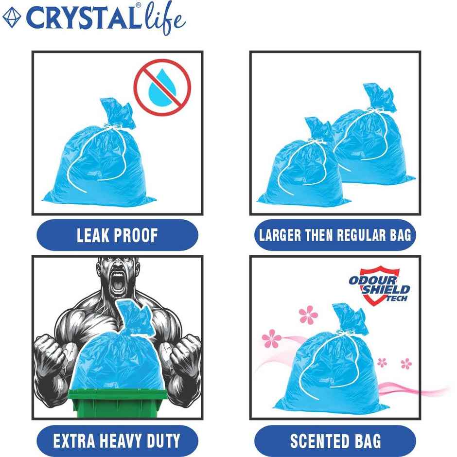 Crystal Life Premium Garbage Bag Small Blue