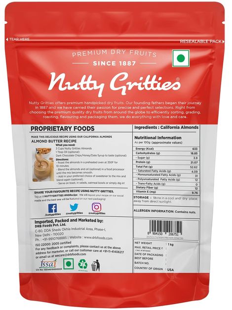 Nutty Gritties California Almonds