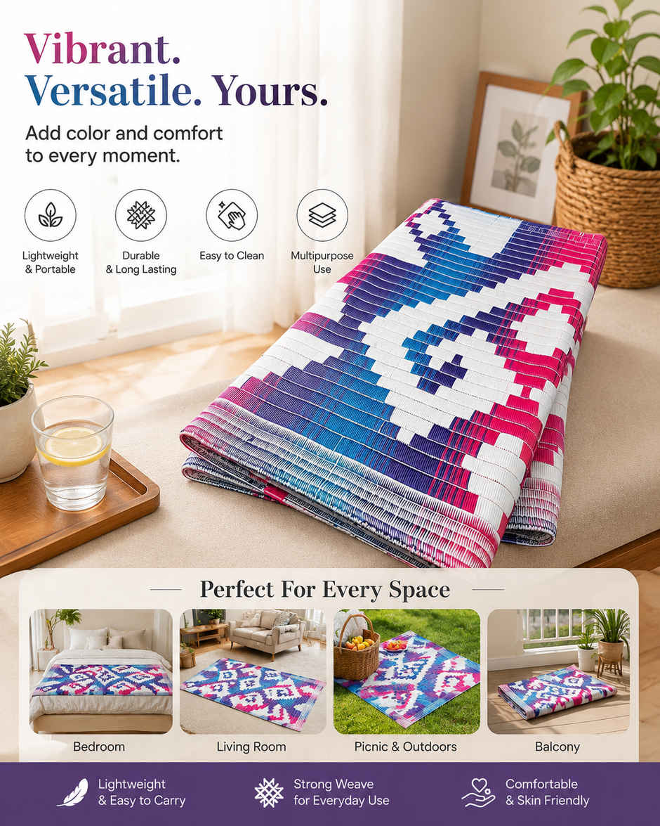 Perpetual Plastic Reversible Sleeping Floor Mat Chatai 4X6 Feet