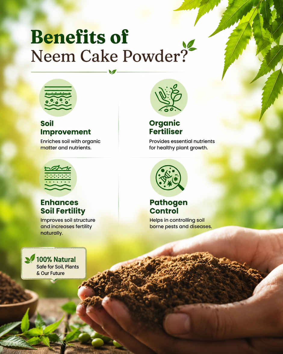 Gardens Coir Organic Neem Cake Powder for Stronger Roots & Better Growth