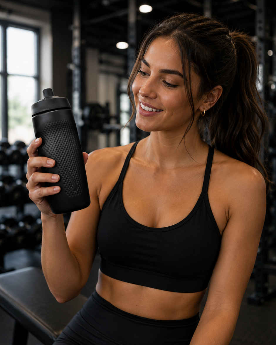 NIKE Refuel Bottle 24 Oz | Sports Sipper Bottle for Gym | Running and Other Sports | Black