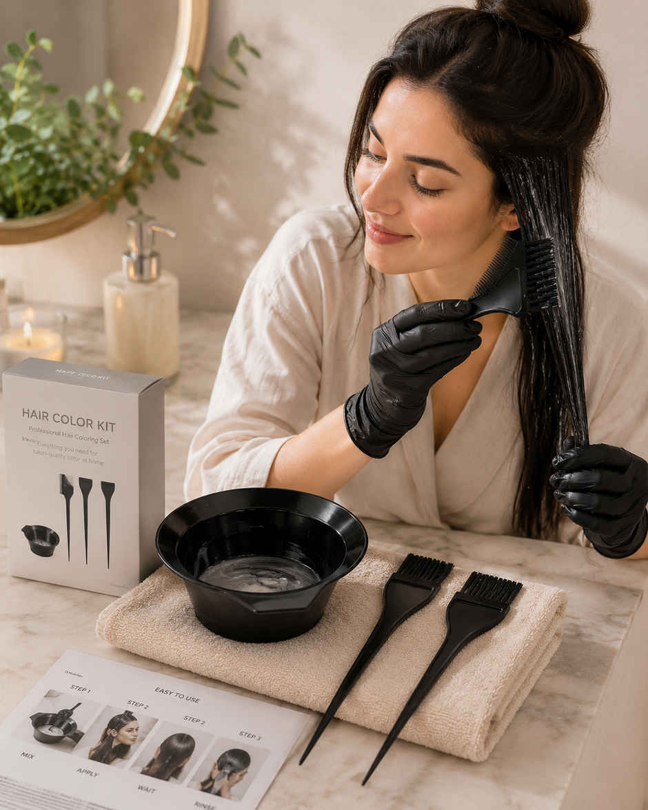 Perpetual Mart Hair Dye Color Brush and Bowl Set | Color Bowl Brushes