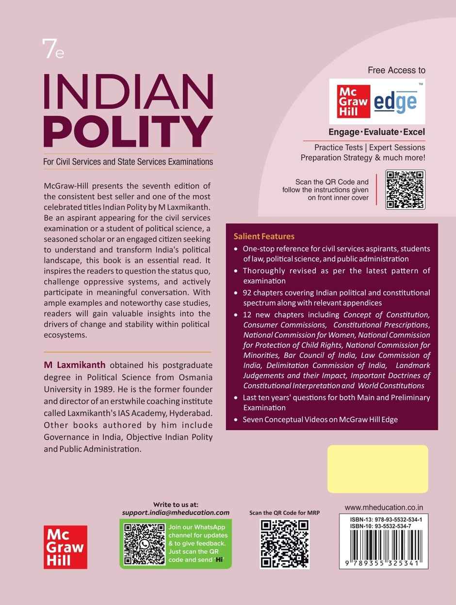 Indian Polity for UPSC (English)|7th Edition|Civil Services Exam| State Administrative Exams