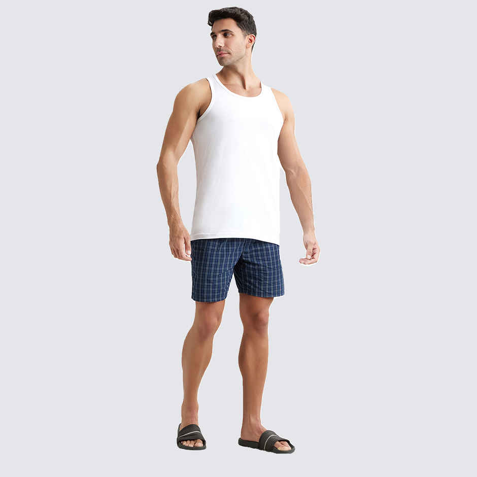 Jockey 8820 Men's Super Combed Cotton Round Neck Vest|Extended Length|Easy Tuck|PO3 | White-M
