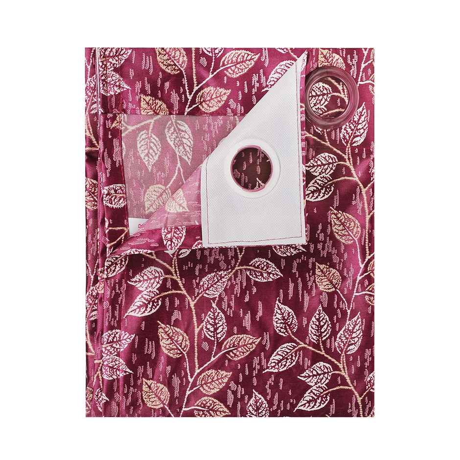 Antzco Maroon Printed Door Curtain 7 ft x 4 ft | Pack of 2 | DC06