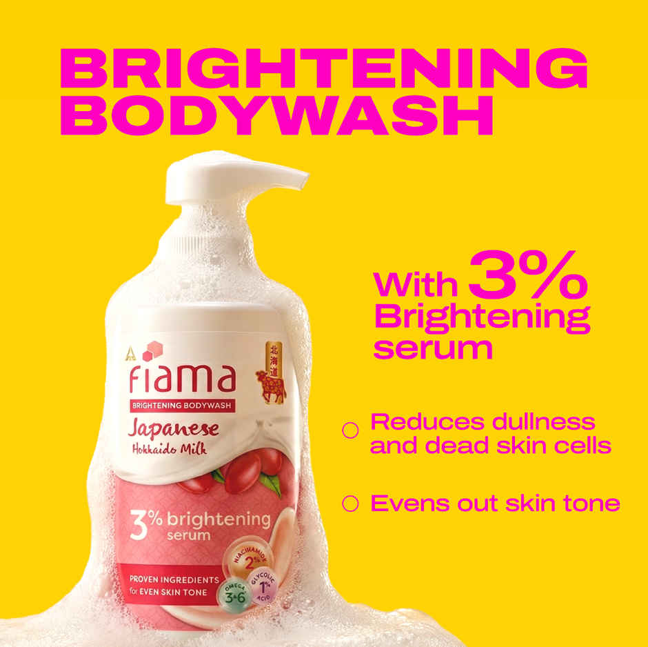 Fiama Even Tone Body Wash 3% Brightening Serum,Target Dullness,Raspberry Smoothie Fragrance