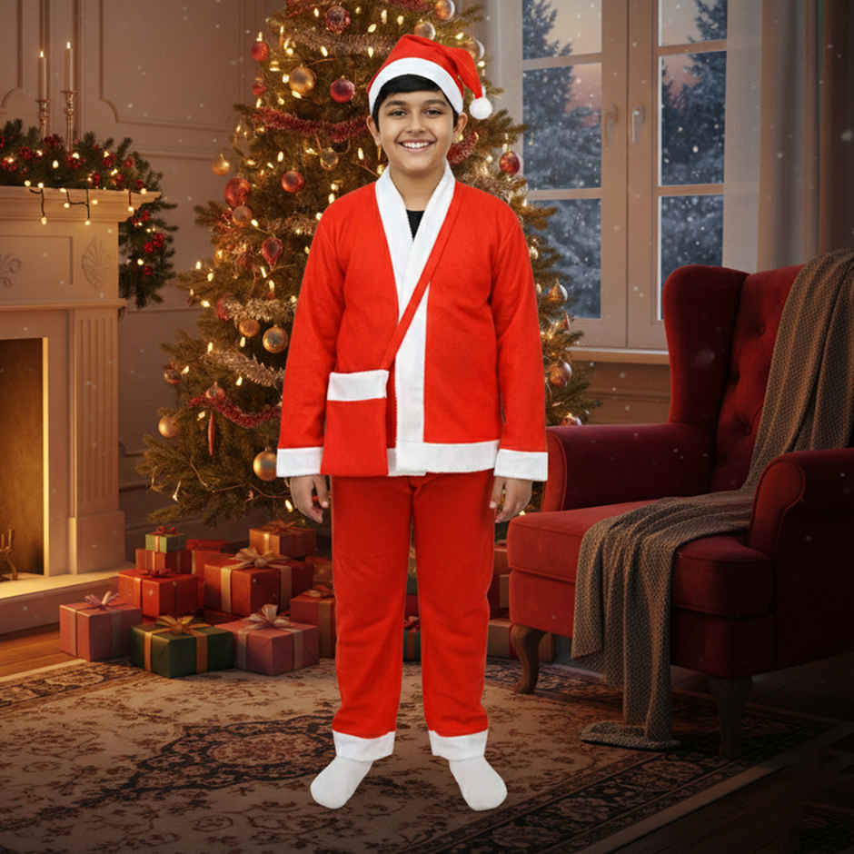 Santa Claus Kids Dress | 10-13 yrs | Comfortable Wear | Mad Over Print