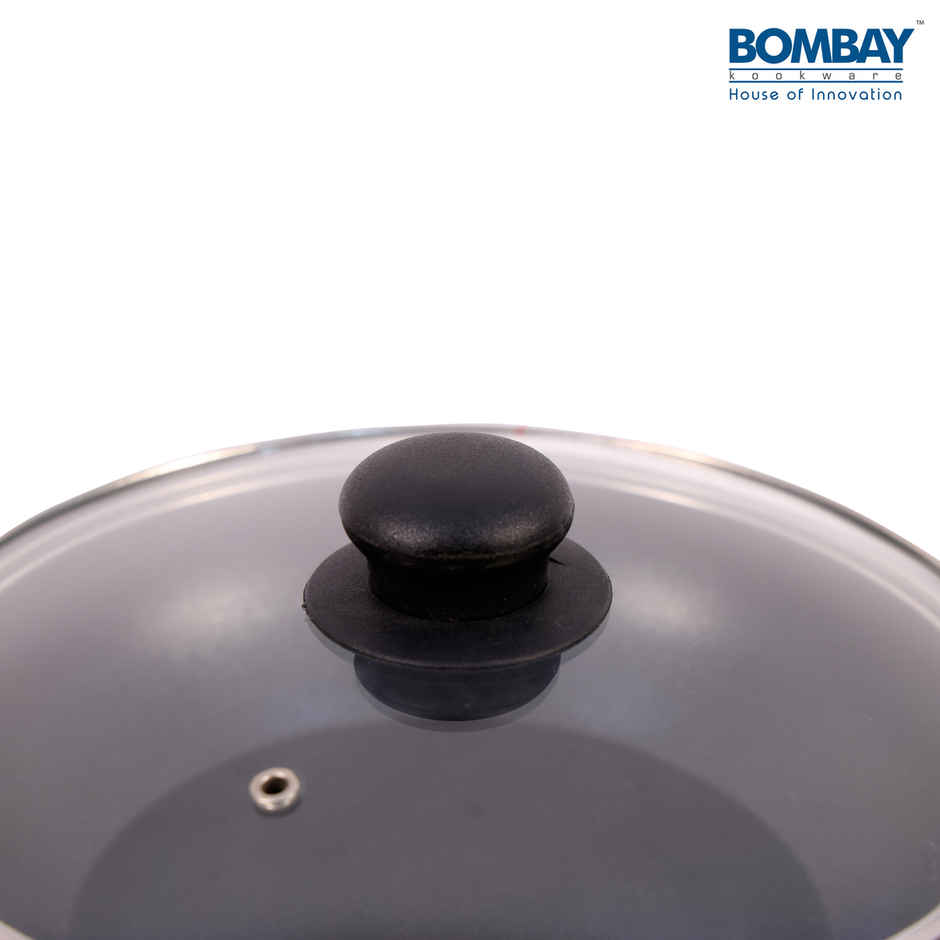 Bombay Kookware Kadai 24Cm With Glass Lid