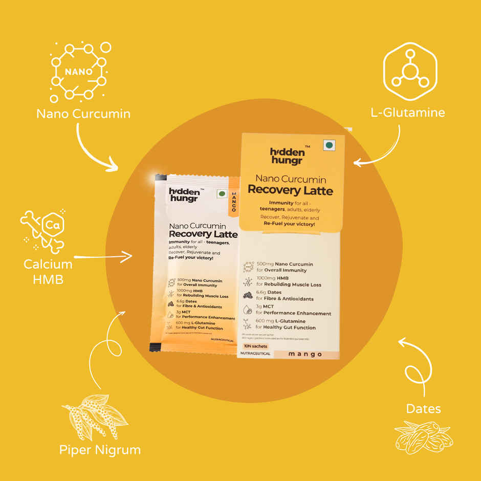 Nano Curcumin Recovery Latte - Mango (Pack of 10N Sachets)