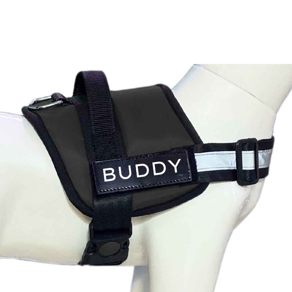 Payton Perry Dog Vest Harness | Choke-Free | Adjustable Neck & Chest | M | Black | For 14-23 kg Pet