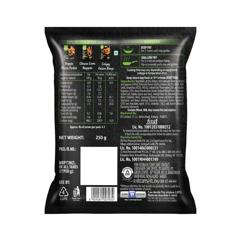 ITC Master Chef Cheese And Jalapeno Nuggets | Filled with Cheese