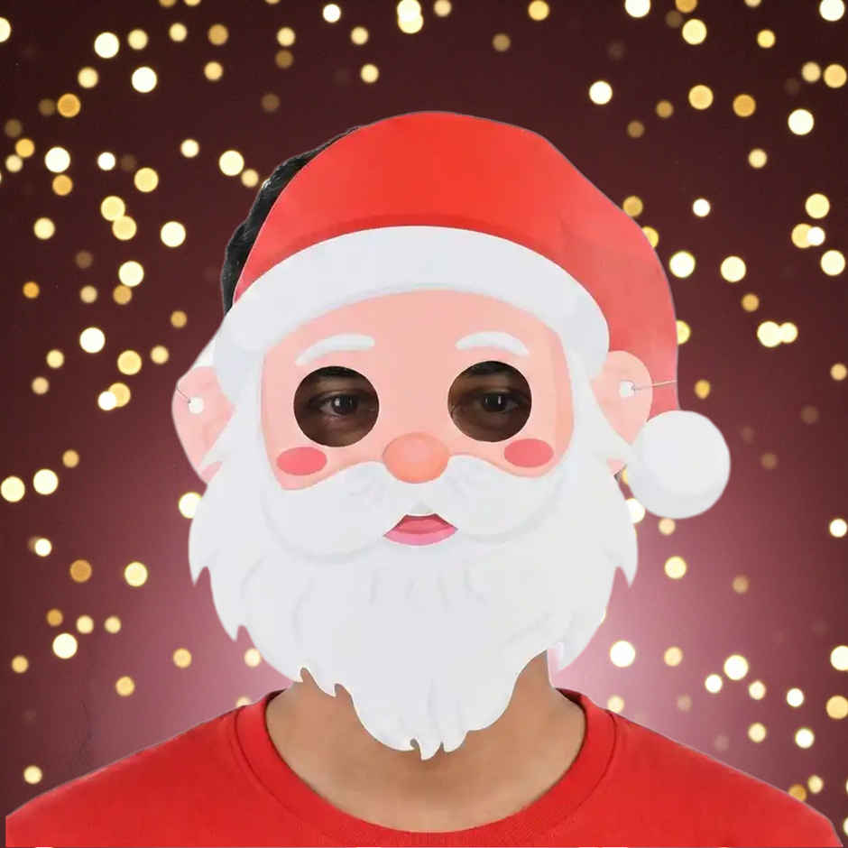 Santa Mask for Christmas Party | Paper Material | Mad Over Print