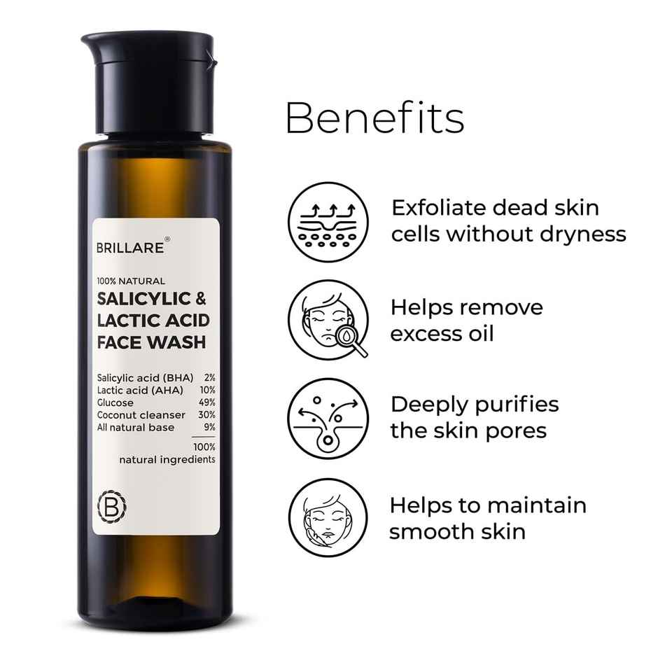 Brillare Salicylic & Lactic Acid Face Wash