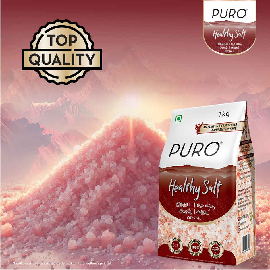 Puro Healthy Salt Crystal Rock Salt | Good for Heart & Digestion | Low Sodium | Kalluppu | Uppu