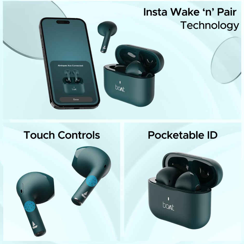 boAt Airdopes Ace With 13Mm Drivers, 35Hrs With Asap Charge, Dual Mic Enx