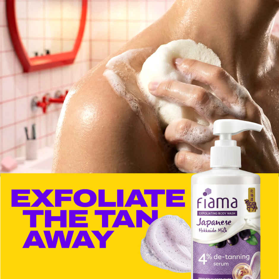 Fiama Exfoliating Body Wash 4% De-Tanning Serum,Target Dead Skin,Punchy Grapefruit Fragrance