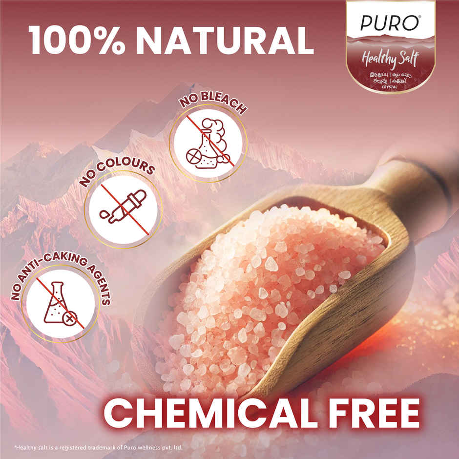 Puro Healthy Salt Crystal Rock Salt | Good for Heart & Digestion | Low Sodium | Kalluppu | Uppu