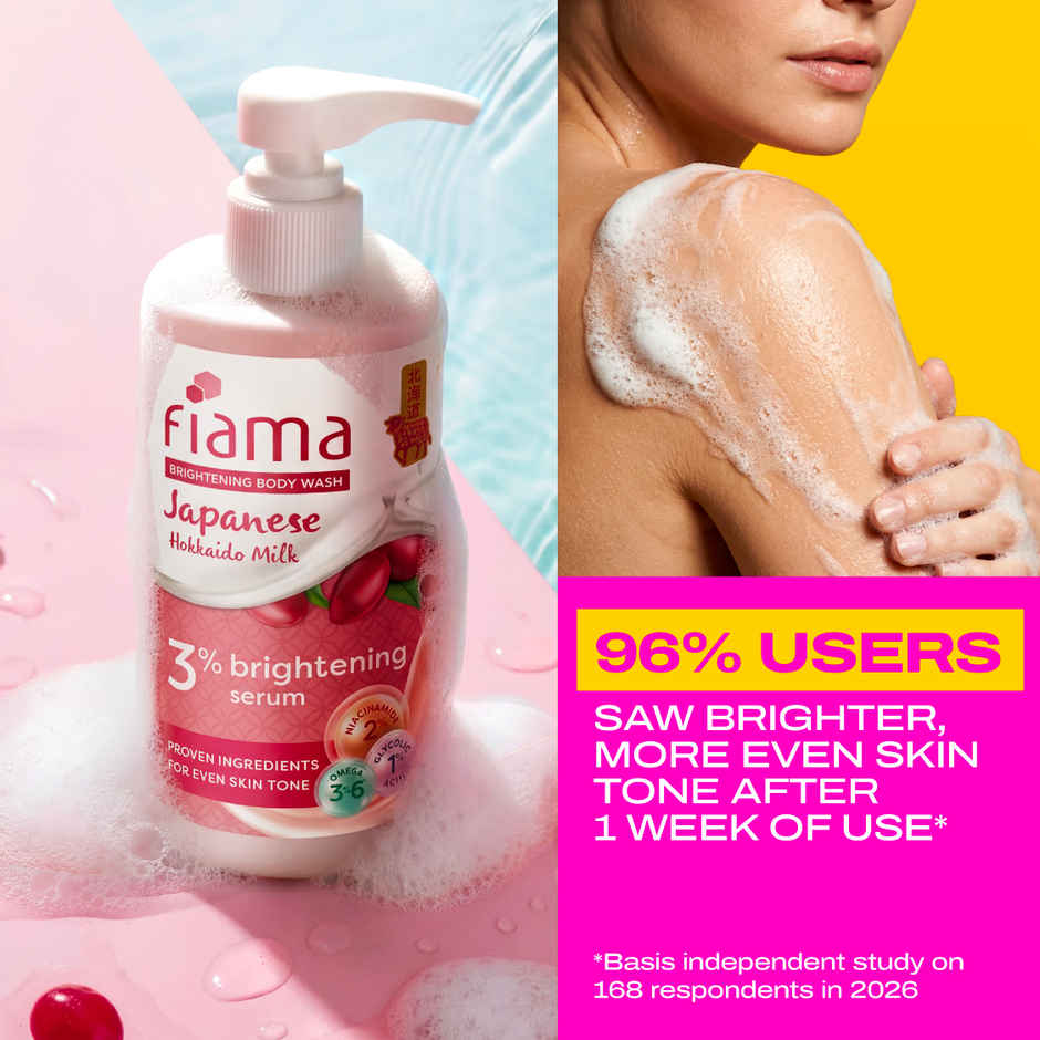 Fiama Even Tone Body Wash 3% Brightening Serum,Target Dullness,Raspberry Smoothie Fragrance