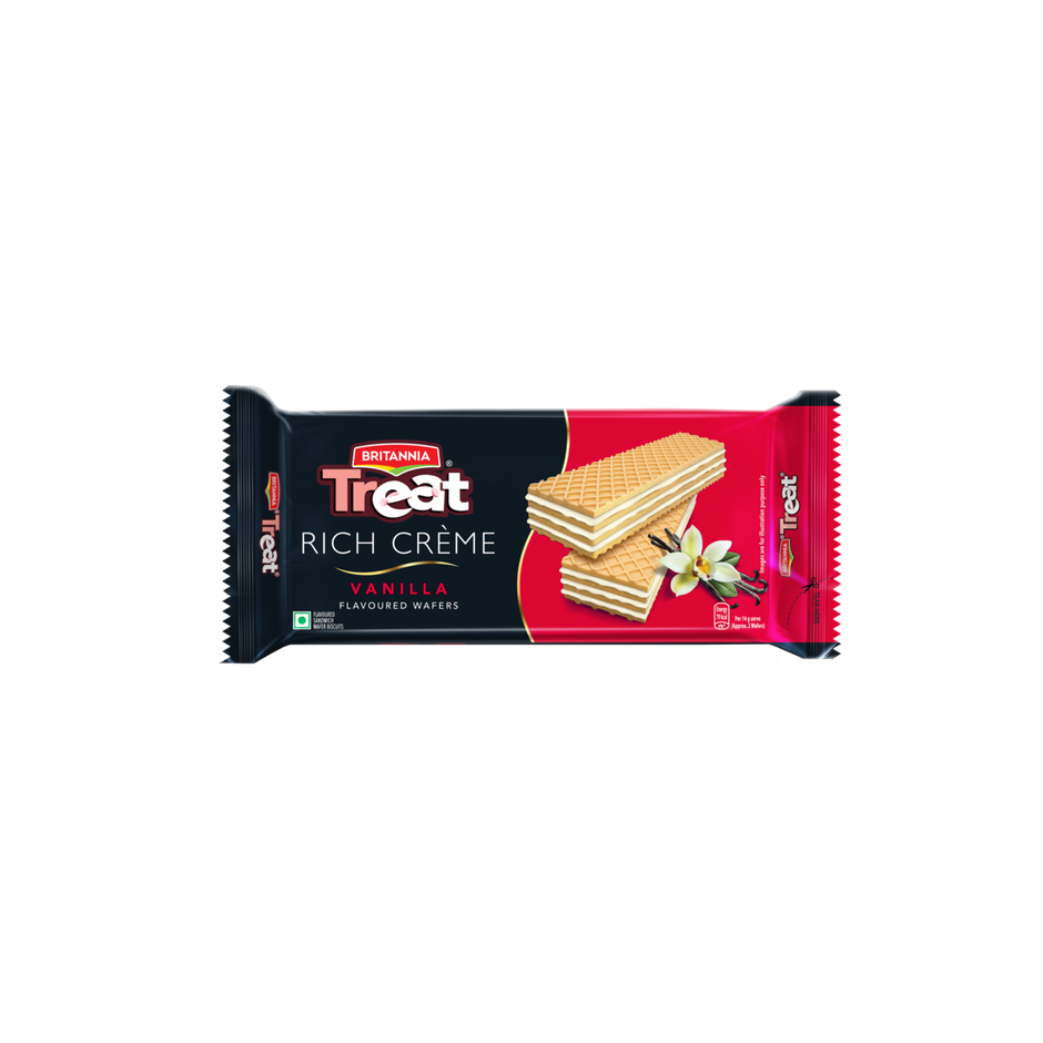 Britannia Treart Creme Wafers Chocolate(60gms) & Britannia Treat Creme Wafers - Vanilla(60gms) Combo