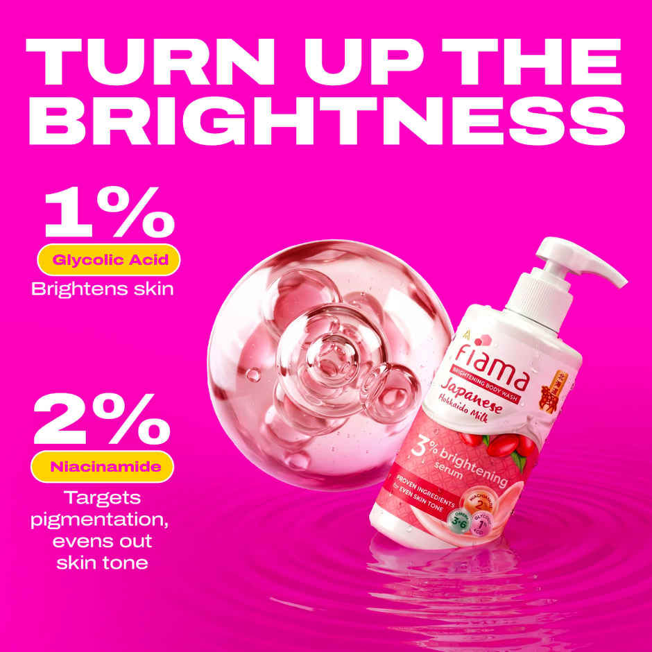 Fiama Even Tone Body Wash 3% Brightening Serum,Target Dullness,Raspberry Smoothie Fragrance