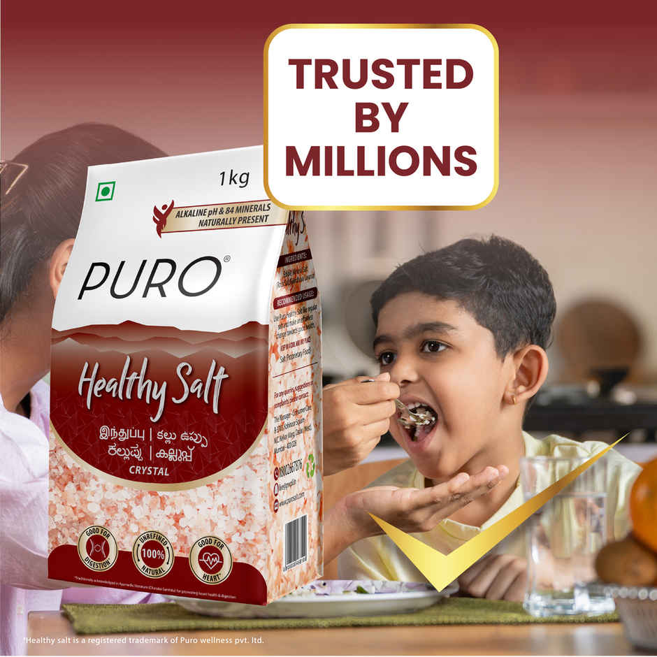 Puro Healthy Salt Crystal Rock Salt | Good for Heart & Digestion | Low Sodium | Kalluppu | Uppu