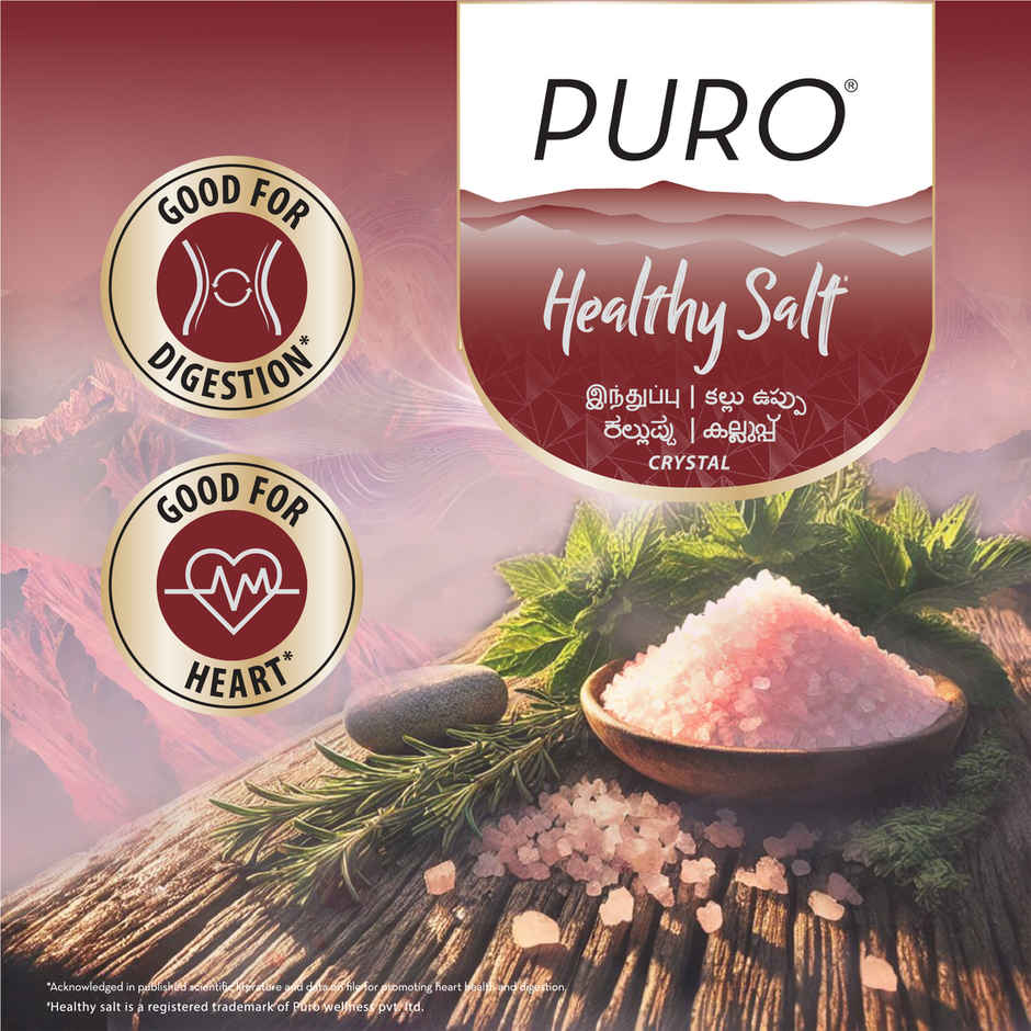 Puro Healthy Salt Crystal Rock Salt | Good for Heart & Digestion | Low Sodium | Kalluppu | Uppu
