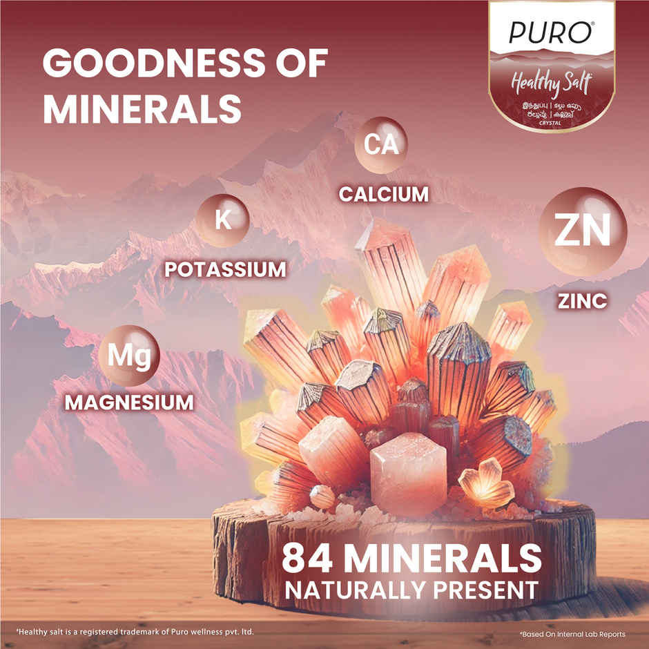 Puro Healthy Salt Crystal Rock Salt | Good for Heart & Digestion | Low Sodium | Kalluppu | Uppu