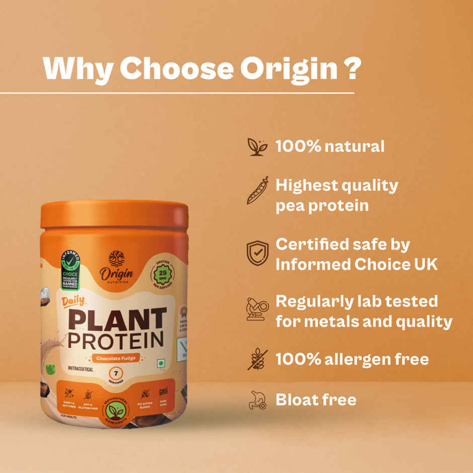 Origin Nutrition Daily Plant Protein Chocolate Flavour- 7 Servings