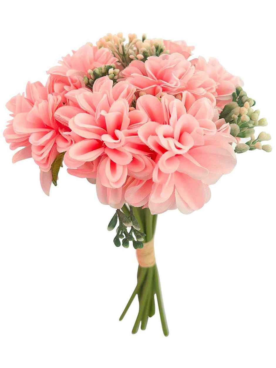 TIED RIBBONS Hydrangea Artificial Flower Bunch For Vase | Pink & White