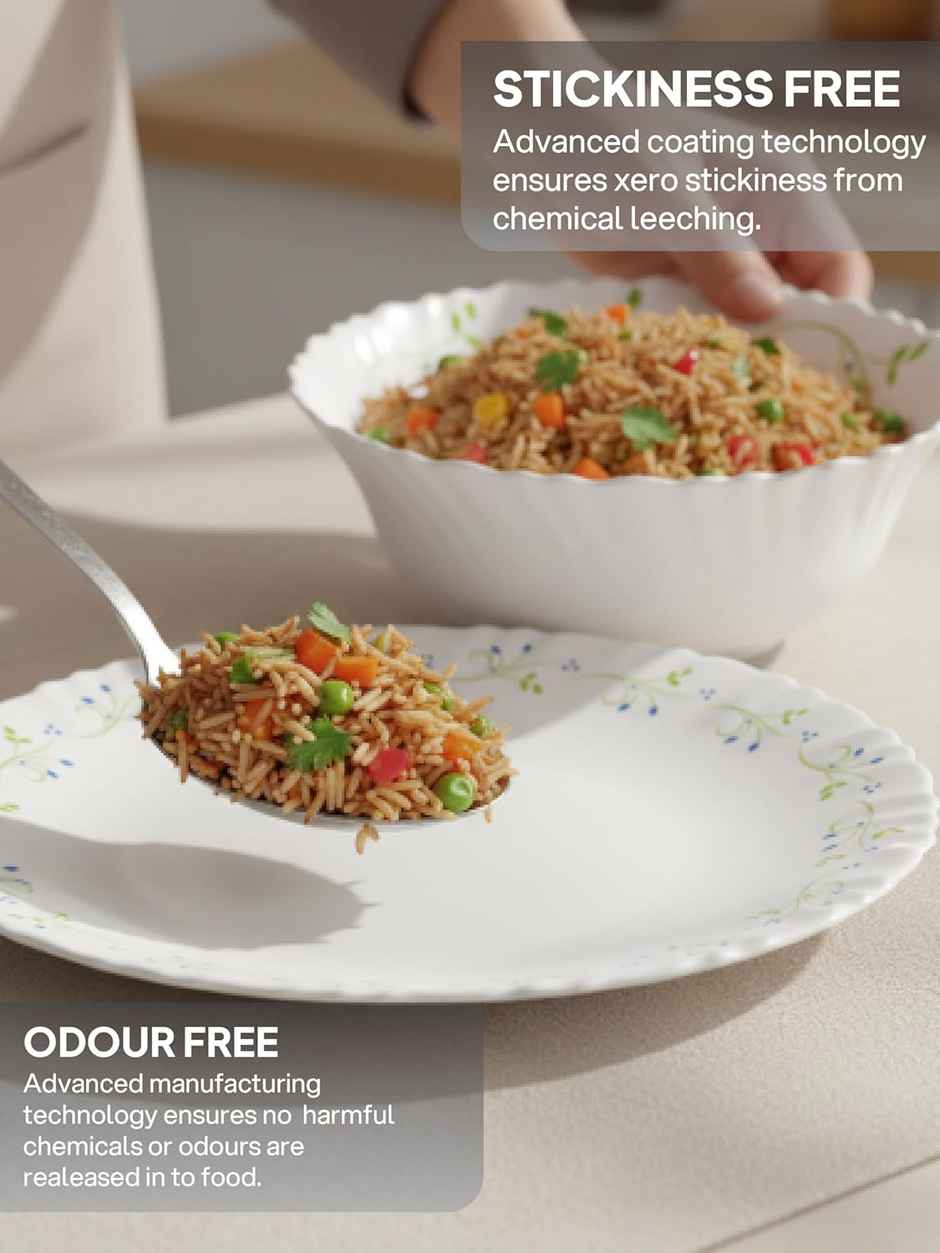 Cello Opalware Dazzle Series Tropical Lagoon Dinner Set | | Set Of 13, White