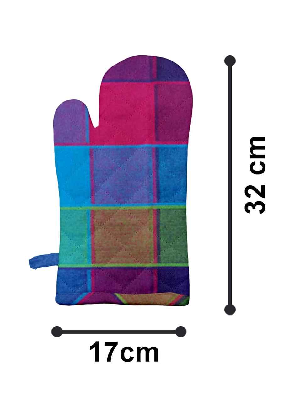 Lushomes Oven Mitts - Green Check | Heat Resistant | 6 x 13 inch