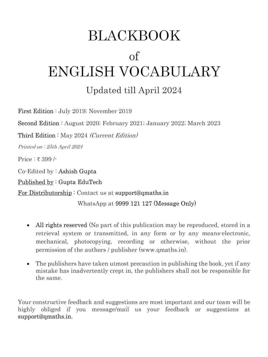 BlackBook of English Vocabulary May 2024 by Nikhil Gupta