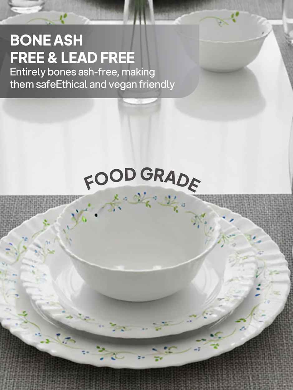 Cello Opalware Dazzle Series Tropical Lagoon Dinner Set | | Set Of 13, White