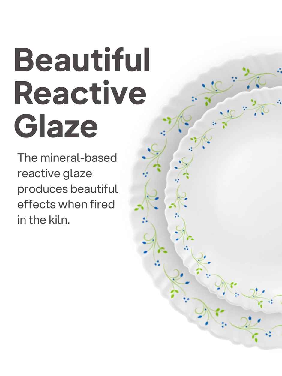 Cello Opalware Dazzle Series Tropical Lagoon Dinner Set | | Set Of 13, White