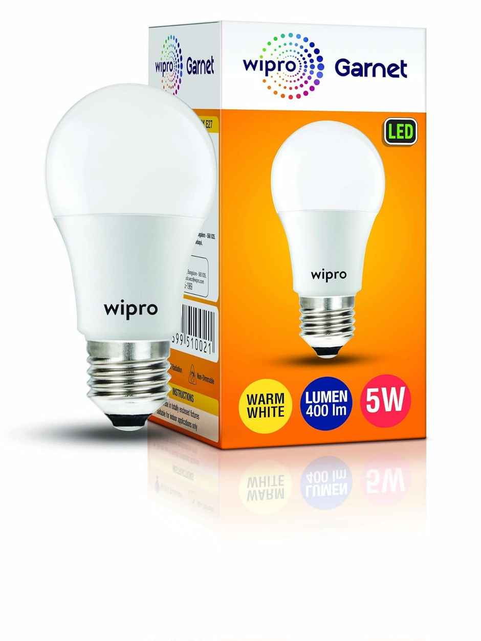Wipro Garnet 5W LED Bulb | Spiral,Warm White(2700 K) | E27 Base Holder